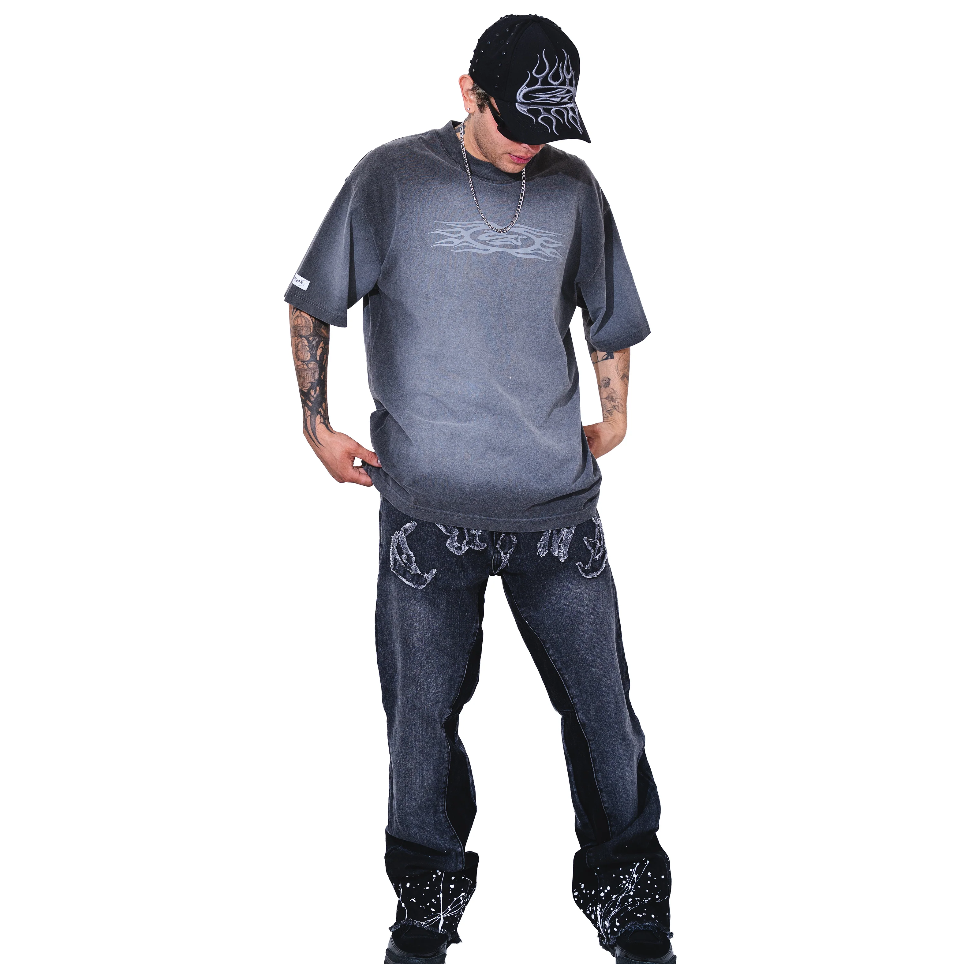 GOTHIC BLACK FLARED JEANS - Image 10