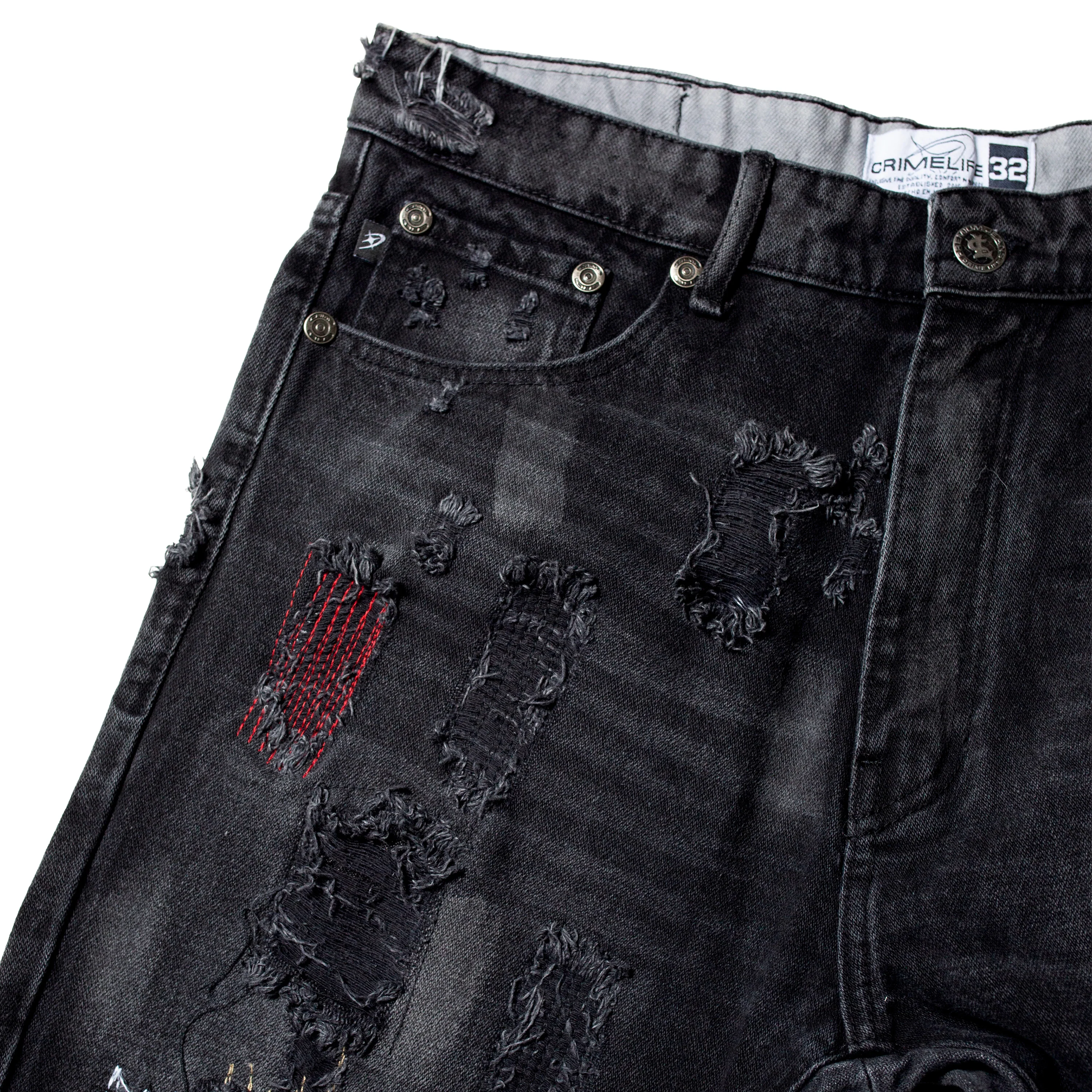 MIDNIGHT DESTROYED FLARED JEANS - Image 3