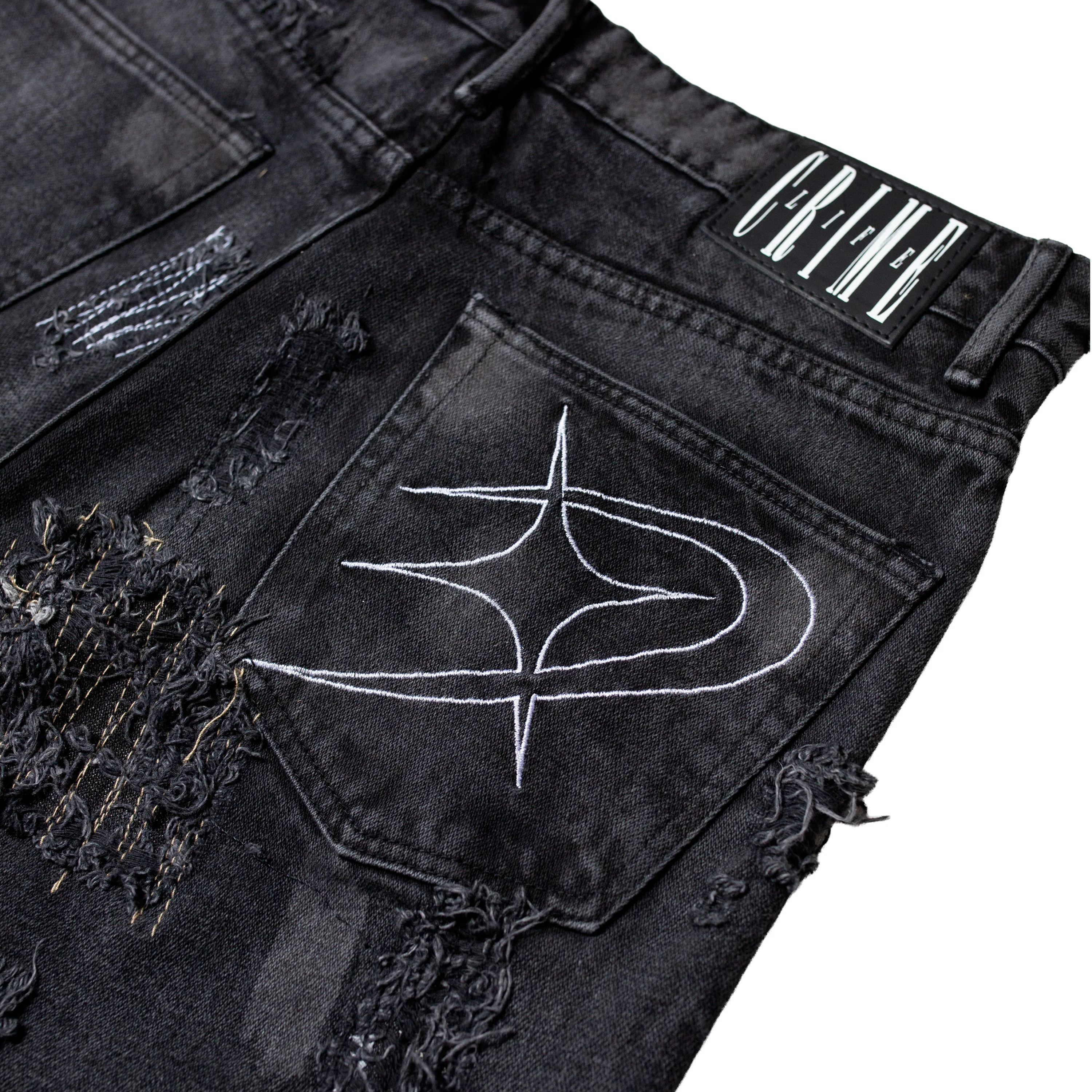 MIDNIGHT DESTROYED FLARED JEANS - Image 7