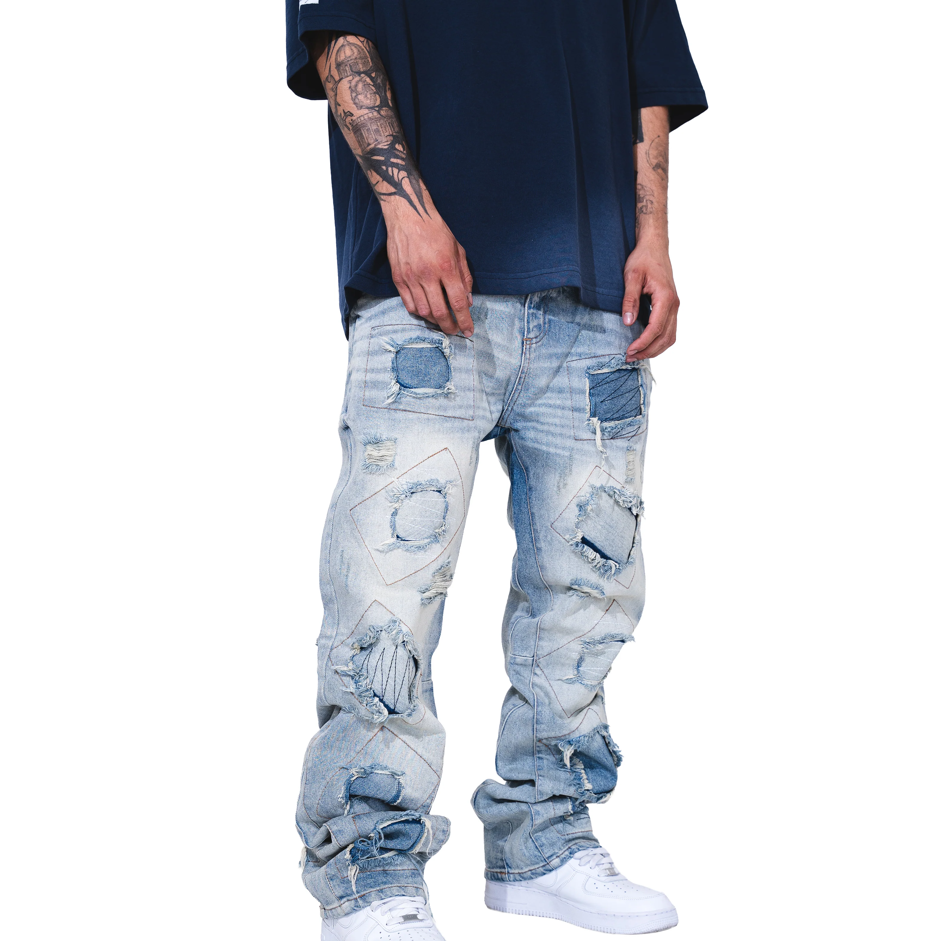 PATCHWORK DENIM JEANS - Image 7