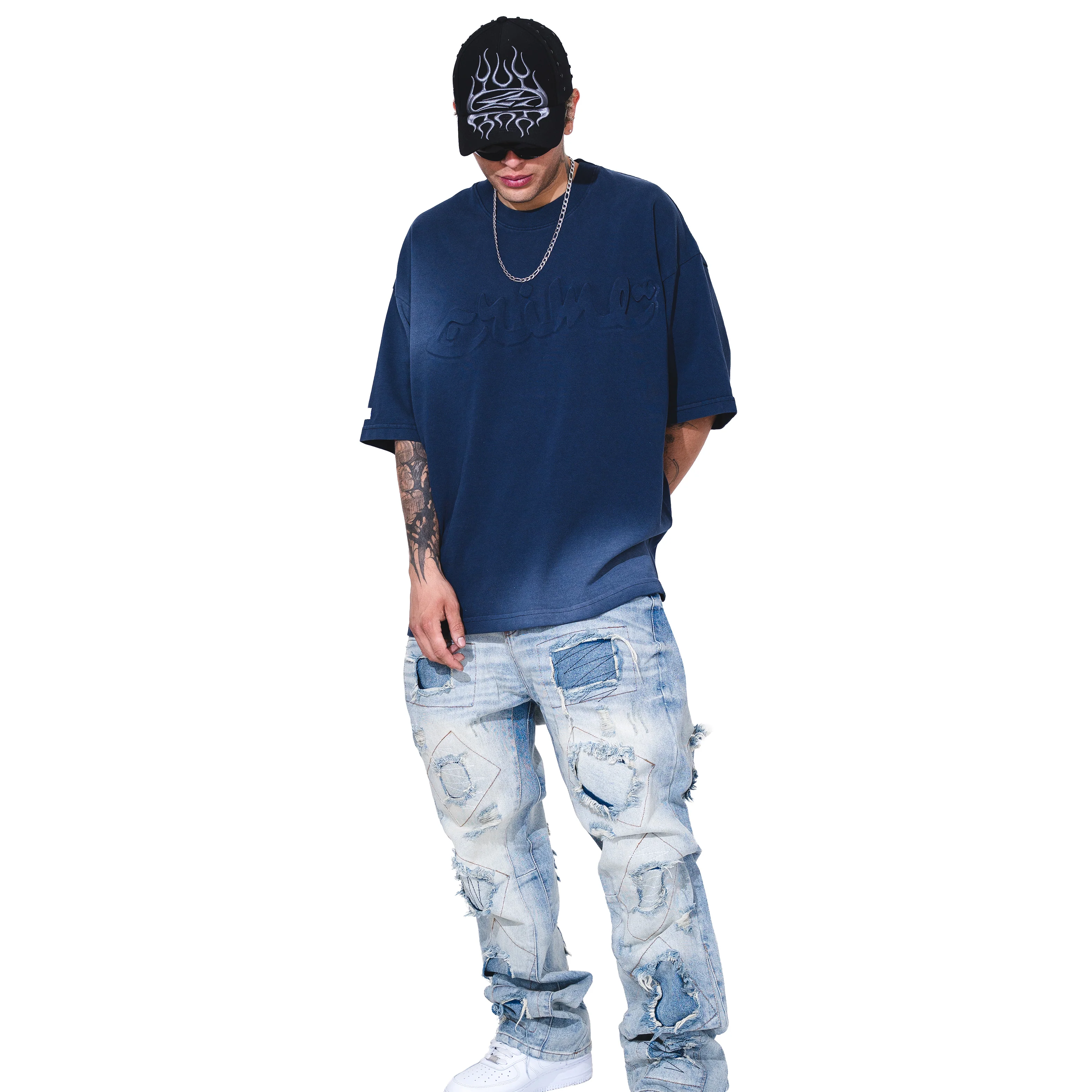 PATCHWORK DENIM JEANS - Image 8